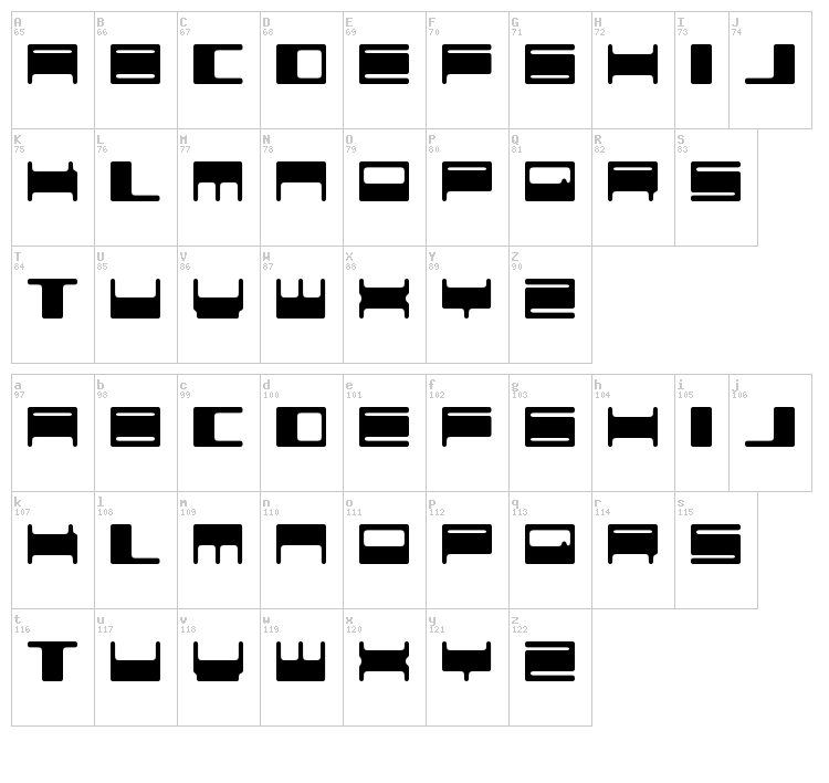 Voker baxer font map